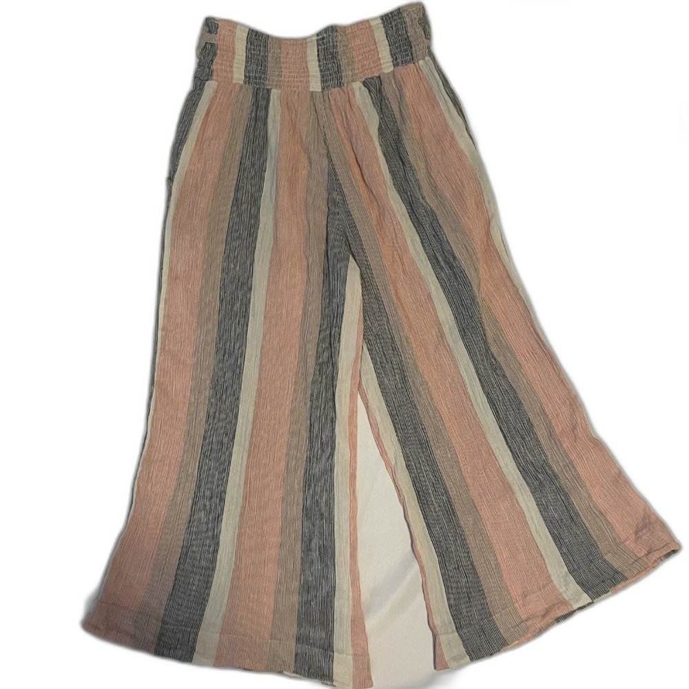 Free People Striped Crinkle Pant Size Medium - Picture 2 of 5